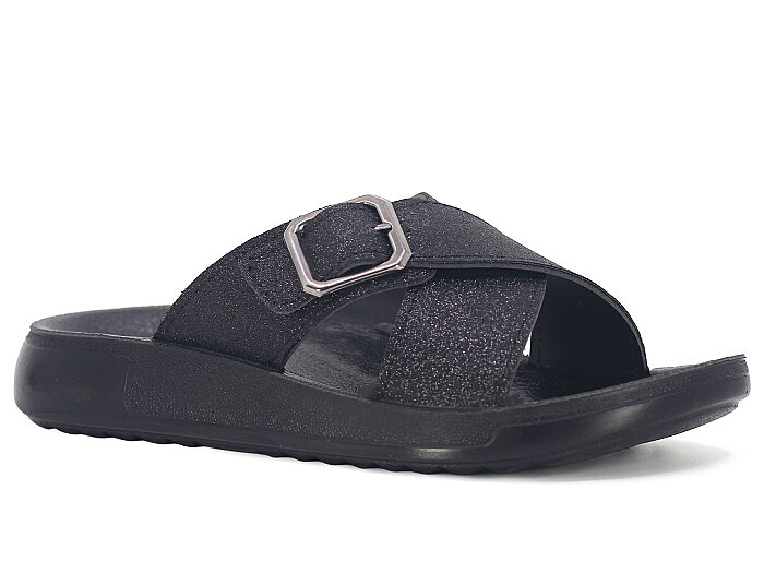 Sue Zenne 1355-Simli Kutulu Enj. Günlük Terlik Siyah - Sue