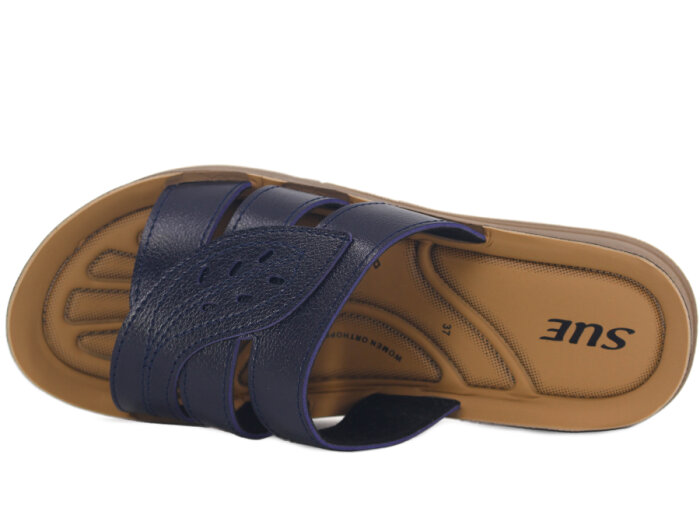 Sue Zenne 1453 Yapraklı Pedli Günlük Terlik Lacivert - 2