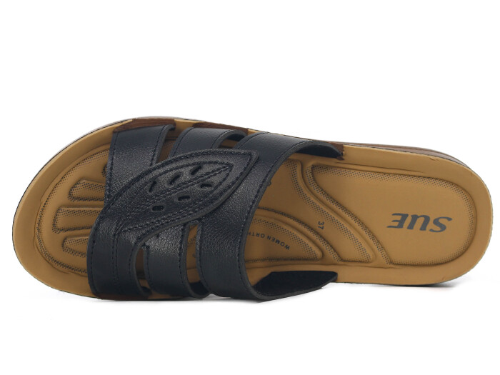 Sue Zenne 1453 Yapraklı Pedli Günlük Terlik Siyah - Sue (1)