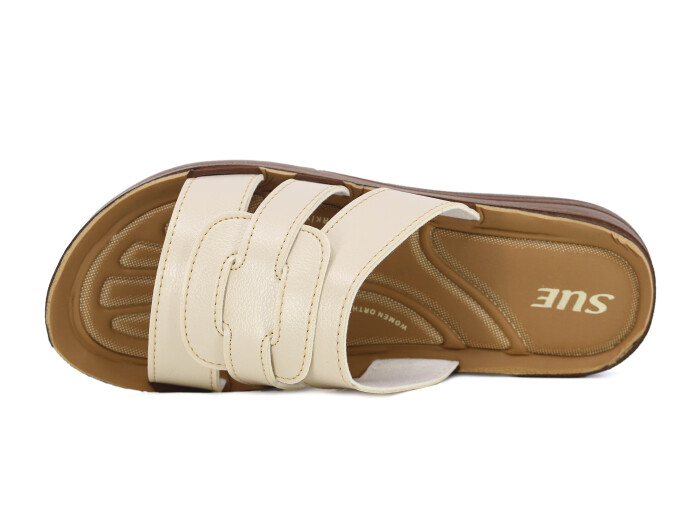 Sue Zenne 1455 Geçmeli Pedli Günlük Terlik Bej - Sue (1)