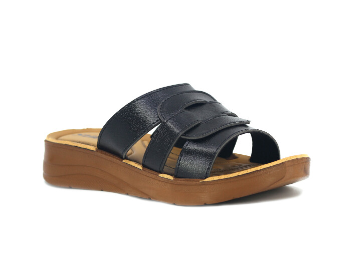 Sue Zenne 1455 Geçmeli Pedli Günlük Terlik Siyah - Sue