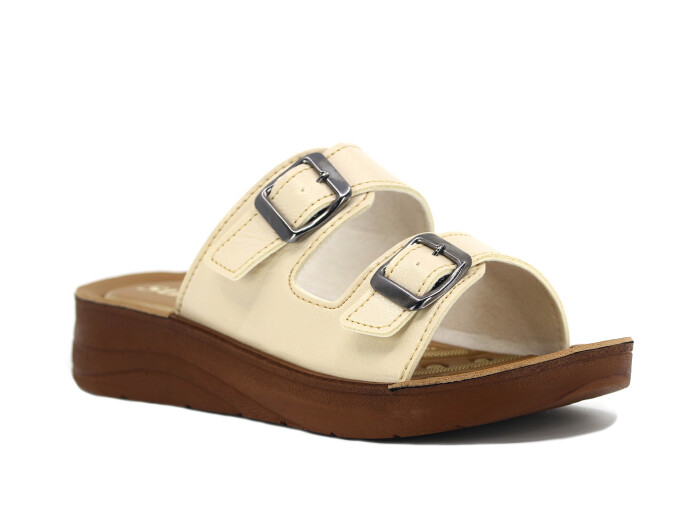 Sue Zenne 1457 Pedli Günlük Terlik Bej - Sue