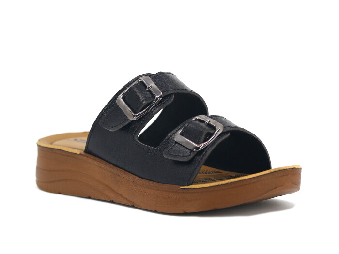 Sue Zenne 1457 Pedli Günlük Terlik Siyah - Sue