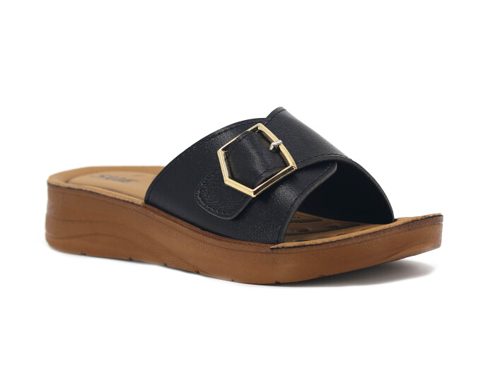 Sue Zenne 1456 Pedli Günlük Terlik Siyah - Sue