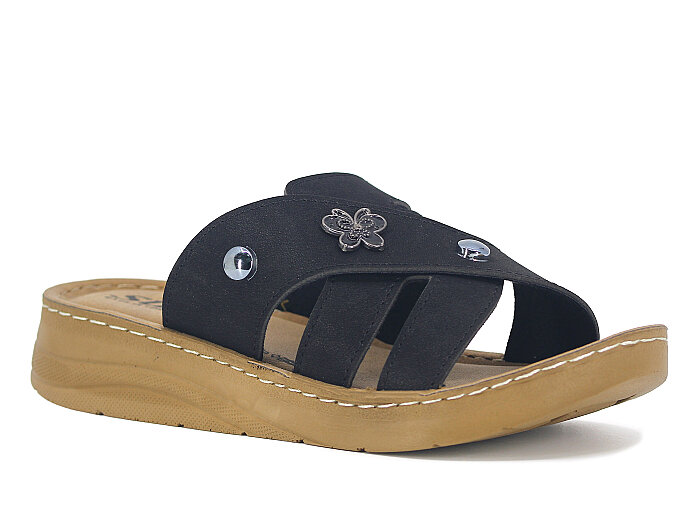 Sue Zenne 1472-F Enj. Kutulu Günlük Terlik Siyah - 1