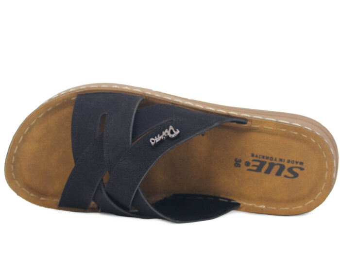 Sue Zenne 1473-F Geçmeli Enj. Günlük Terlik Siyah - Sue (1)