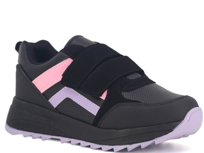 Tempo Zenne 1604 Cilt Spor Ayakkabı Siyah - Mor - 1