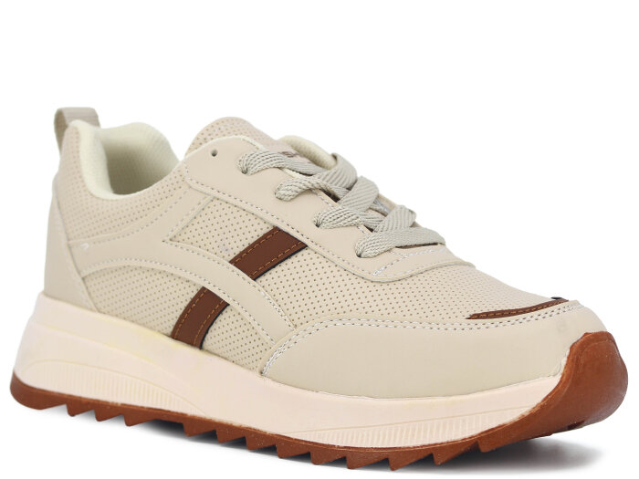 Tempo Zenne 1616 Cilt Spor Ayakkabı Bej - Kahve - Tempo