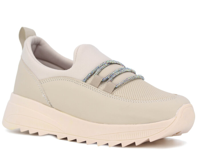 Tempo Zenne 571 Anorak Streçli Spor Ayakkabı Bej - 1