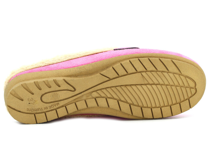 Tilki Zenne 108 Kürklü Gondol Stilo Bello Ev Ayakkabısı Fuşya - 3