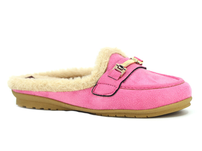 Tilki Zenne 108 Kürklü Gondol Stilo Bello Ev Ayakkabısı Fuşya - 1