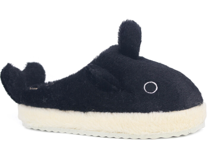 Tilki Zenne Köpek Balığı Ev Terliği Siyah - Tilki