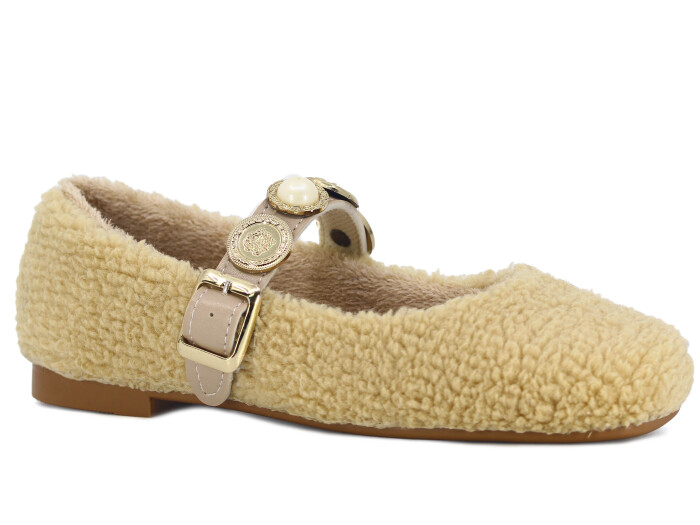 Tilki Zenne 216 Şarpa Stilo Bello Para Toka Babet Ev Ayakkabısı Camel - Tilki