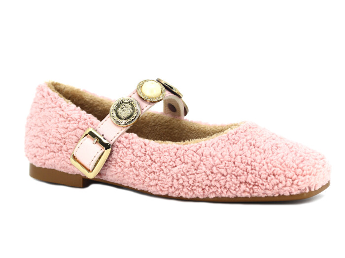 Tilki Zenne Şarpa Stilo Bello Para Toka Babet Ev Ayakkabısı Pudra - 1