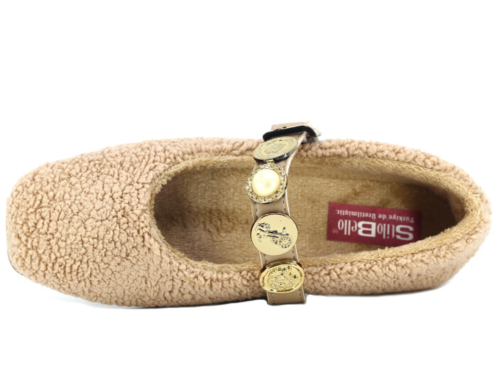 Tilki Zenne 216 Şarpa Stilo Bello Para Toka Babet Ev Ayakkabısı Vizon - Tilki (1)