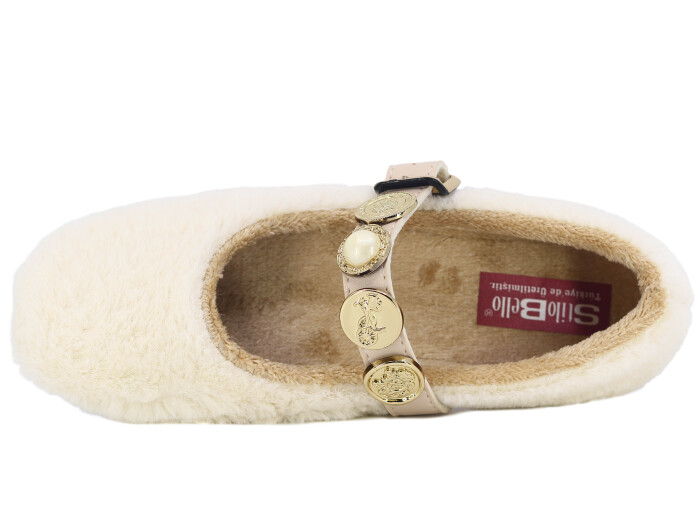 Tilki Zenne Tavşan Stilo Bello Para Toka Babet Ev Ayakkabısı Krem - Tilki (1)