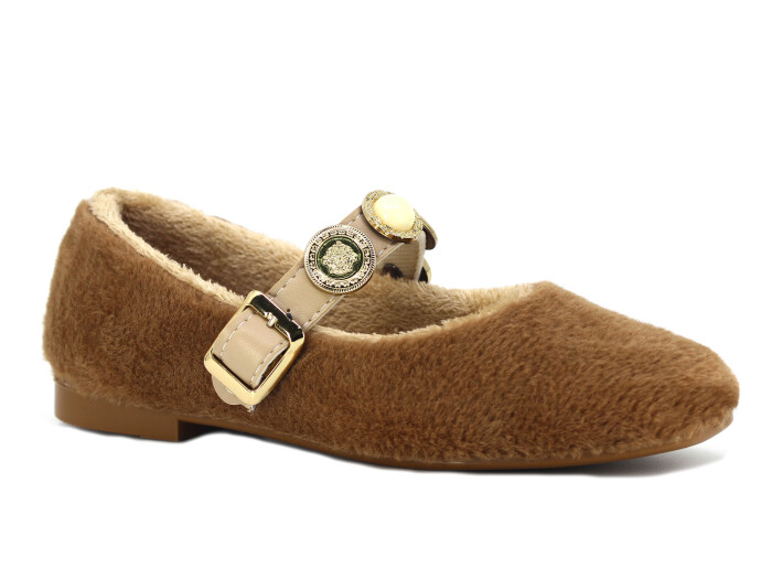 Tilki Zenne Tavşan Stilo Bello Para Toka Babet Ev Ayakkabısı Vizon - Tilki