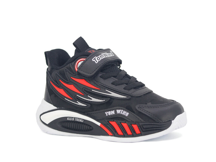 Tomwins Patik 004 Cilt Spor Ayakkabı Siyah - Kırmızı - Beyaz - Tomwins