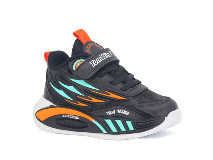 Tomwins Patik 004 Cilt Spor Ayakkabı Siyah - Su Yeşili - Turuncu - Tomwins