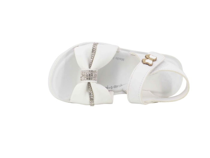 Tuna Filet 2025 Kız Taşlı Fiyonklu Sandalet Beyaz - Tuna (1)