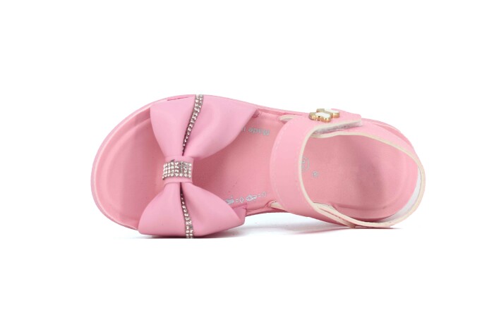 Tuna Filet 2025 Kız Taşlı Fiyonklu Sandalet Pembe - Tuna (1)