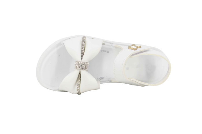 Tuna Patik 2025 Kız Taşlı Fiyonklu Sandalet Beyaz - Tuna (1)