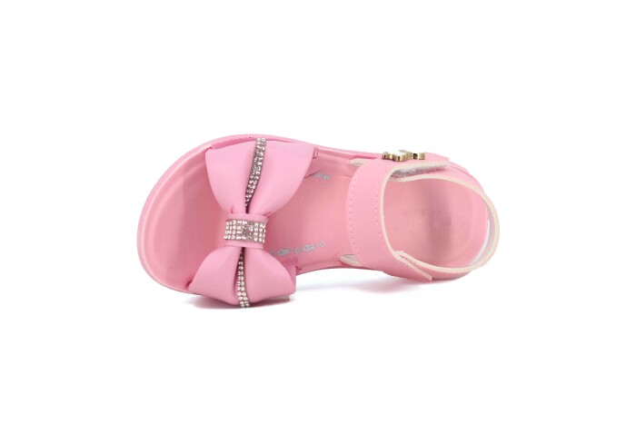 Tuna Patik 2025 Kız Taşlı Fiyonklu Sandalet Pembe - Tuna (1)