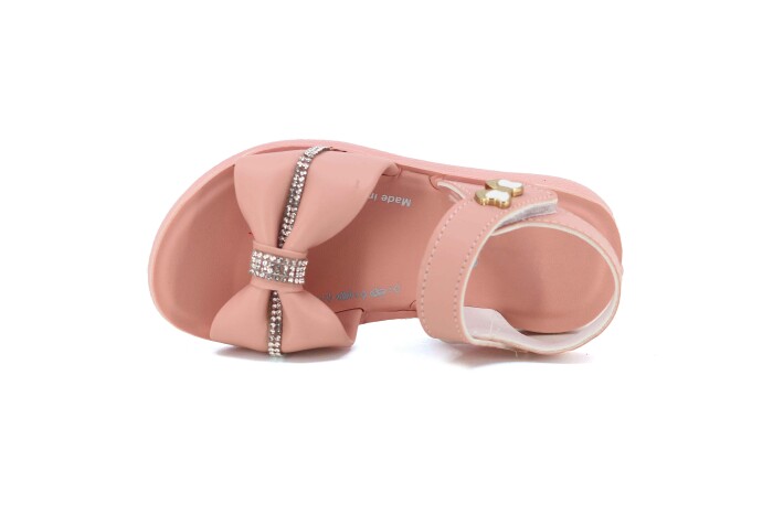 Tuna Patik 2025 Kız Taşlı Fiyonklu Sandalet Pudra - Tuna (1)