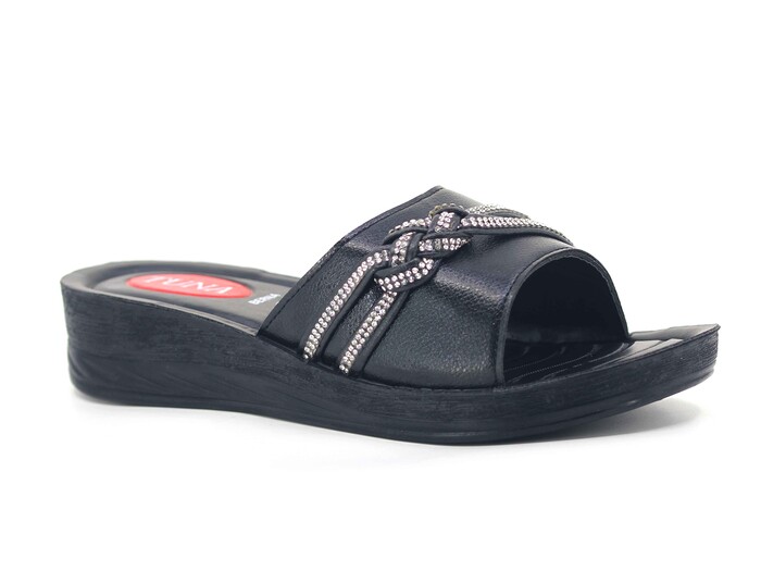 Tuna Zenne 002 Berna Pedli Poşetli Günlük Terlik Siyah - 1