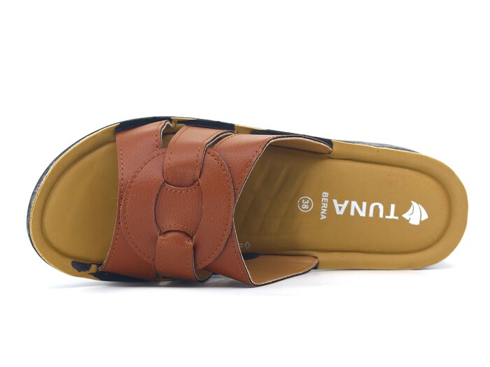 Tuna Zenne Geçmeli Berna Pedli Poşetli Günlük Terlik Taba - Tuna (1)