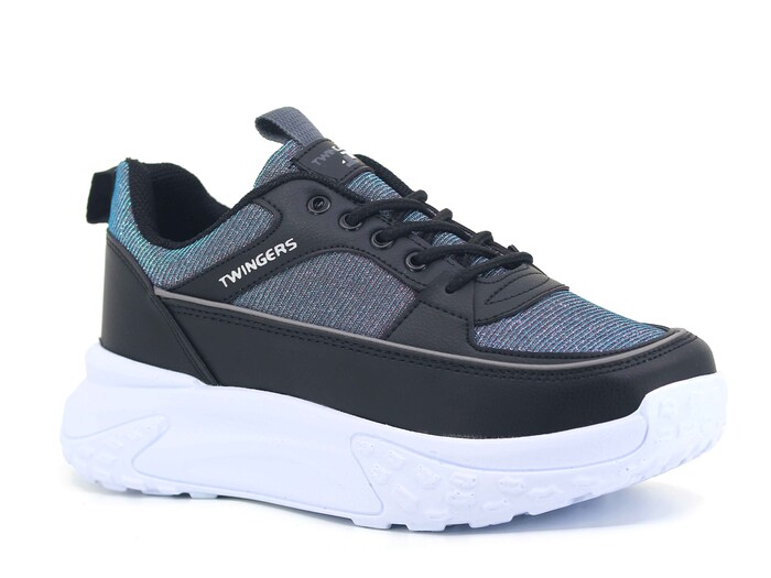 Twingers Zenne 2025 SİMLİ Anorak Spor Ayakkabı Siyah - Füme - Twingers