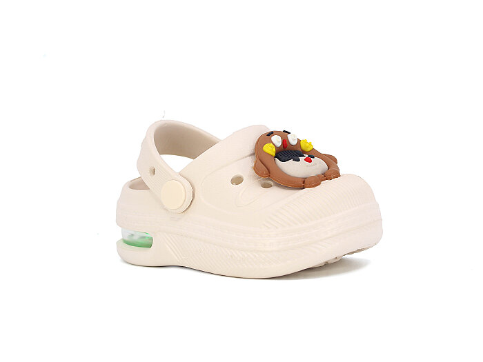 Twingo Bebe Bebe-Patik 2316 Işıklı Emojili(8'li) Cross Terlik Ekru - Twingo