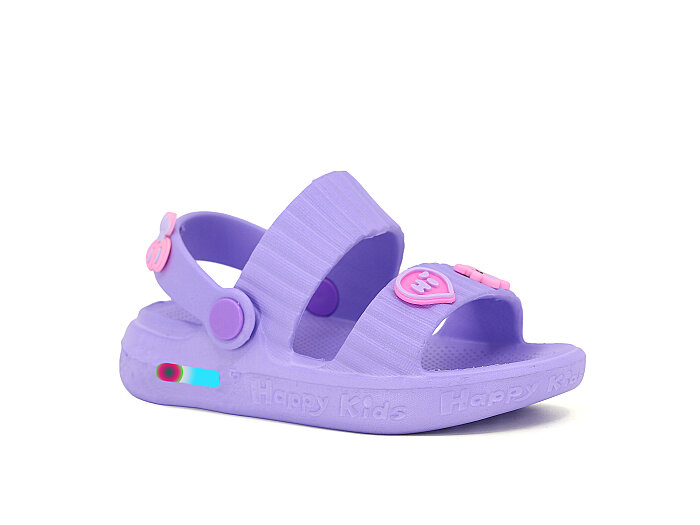 Twingo Bebe -Patik 4592 Işıklı Emojili Döngülü Terlik Lila - Twingo