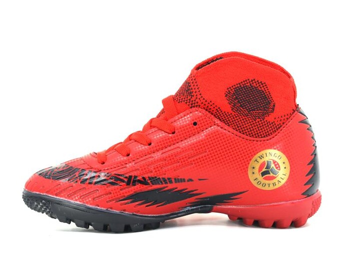 Twingo Filet 142 Çoraplı Halı Saha Ayakkabısı Kırmızı - Siyah - Twingo (1)