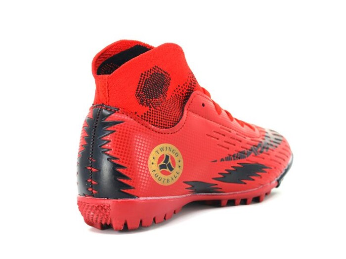 Twingo Filet 142 Çoraplı Halı Saha Ayakkabısı Kırmızı - Siyah - 3