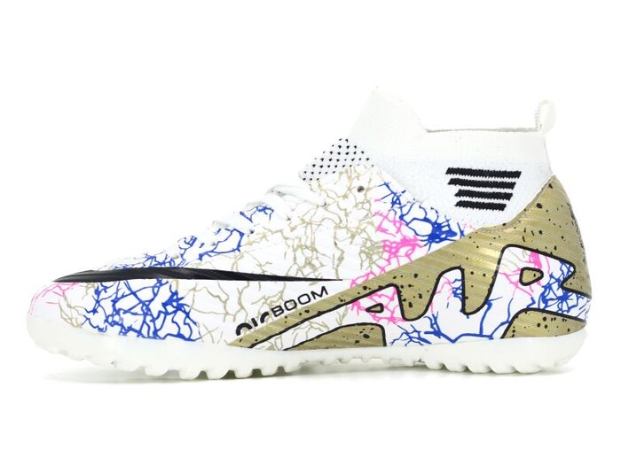 Twingo Filet 565 LaLiga Çoraplı Halı Saha Ayakkabısı Beyaz - Altın Desenli - Twingo (1)