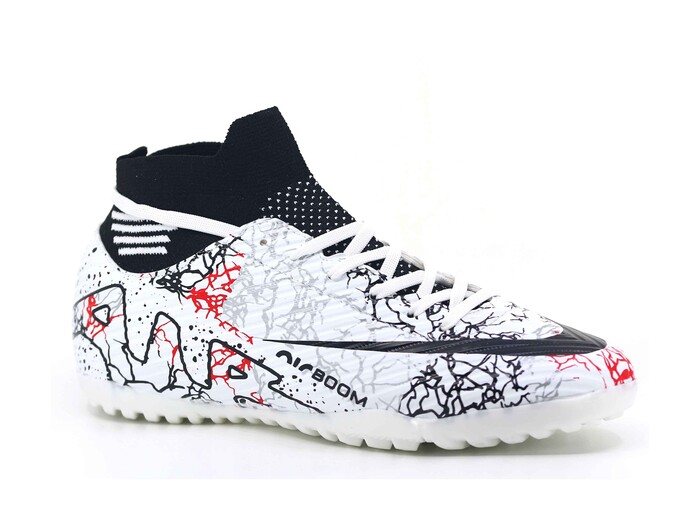 Twingo Filet 565 LaLiga Çoraplı Halı Saha Ayakkabısı Beyaz - Siyah Desenli - 1