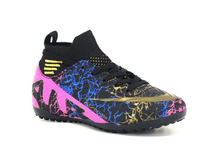 Twingo Filet 565 LaLiga Çoraplı Halı Saha Ayakkabısı Siyah - Altın Desenli - Twingo