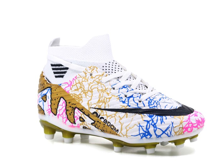 Twingo Filet 565 LaLiga Çoraplı Krampon Ayakkabı Beyaz - Altın Desenli - 1