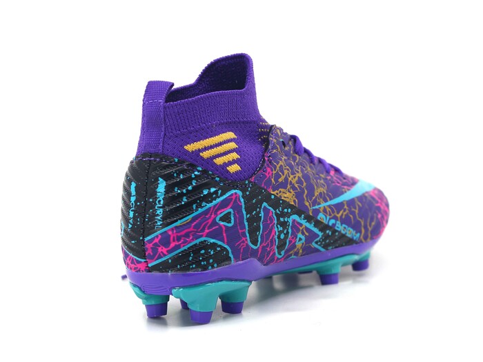 Twingo Filet 565 LaLiga Çoraplı Krampon Ayakkabı Mor - Turkuaz Desenli - 3