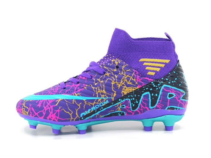 Twingo Filet 565 LaLiga Çoraplı Krampon Ayakkabı Mor - Turkuaz Desenli - 2