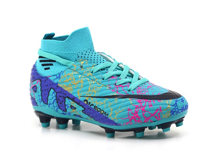 Twingo Filet 565 LaLiga Çoraplı Krampon Ayakkabı Turkuaz - Mor Desenli - 1