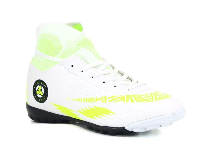 Twingo Garson 142 Çoraplı Halı Saha Ayakkabısı Beyaz - Sarı - Twingo