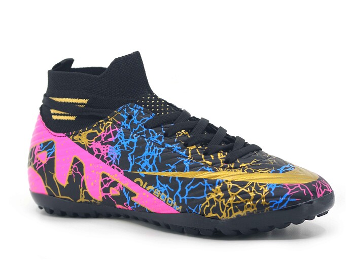 Twingo Garson 565 LaLiga Çoraplı Halı Saha Ayakkabısı Siyah - Altın Desenli - Twingo