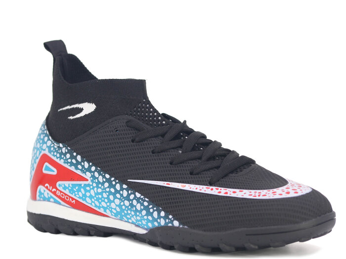 Twingo Garson 610 LaLiga Çoraplı Halı Saha Ayakkabısı Siyah - Kırmızı - Twingo