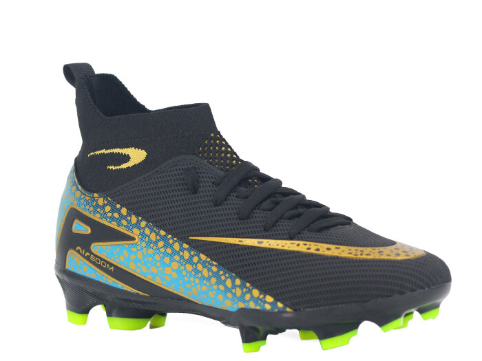 Twingo Garson 610 LaLiga Çoraplı Krampon Ayakkabı Siyah - Turkuaz - Twingo