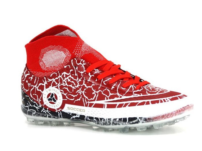 Twingo Merdane 330 Çoraplı Halı Saha Ayakkabısı Kırmızı - Beyaz - Twingo