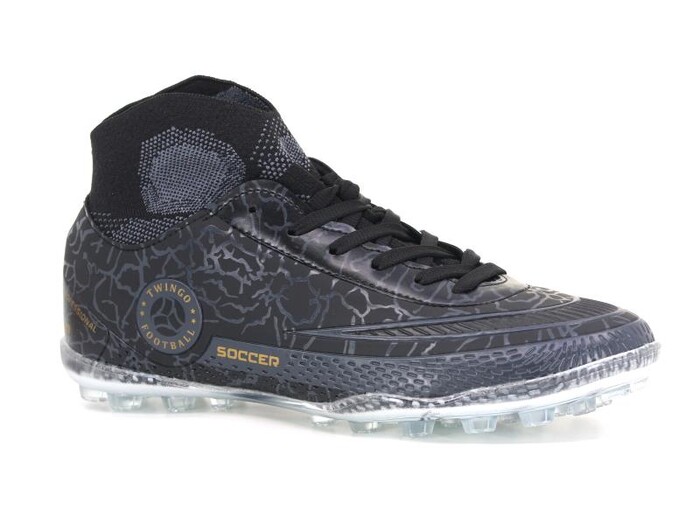 Twingo Merdane 330 Çoraplı Halı Saha Ayakkabısı Siyah - Füme - Twingo