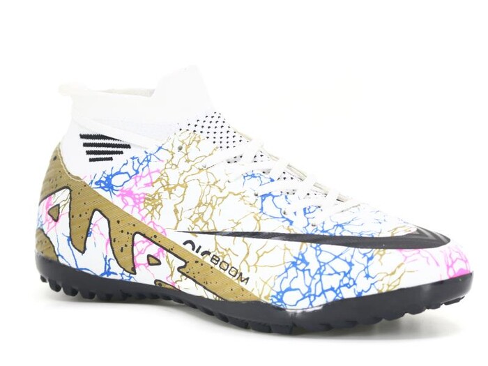 Twingo Merdane 565 LaLiga Çoraplı Halı Saha Ayakkabısı Beyaz - Altın Desenli 