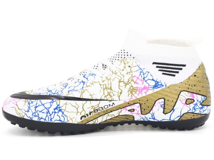 Twingo Merdane 565 LaLiga Çoraplı Halı Saha Ayakkabısı Beyaz - Altın Desenli - Twingo (1)